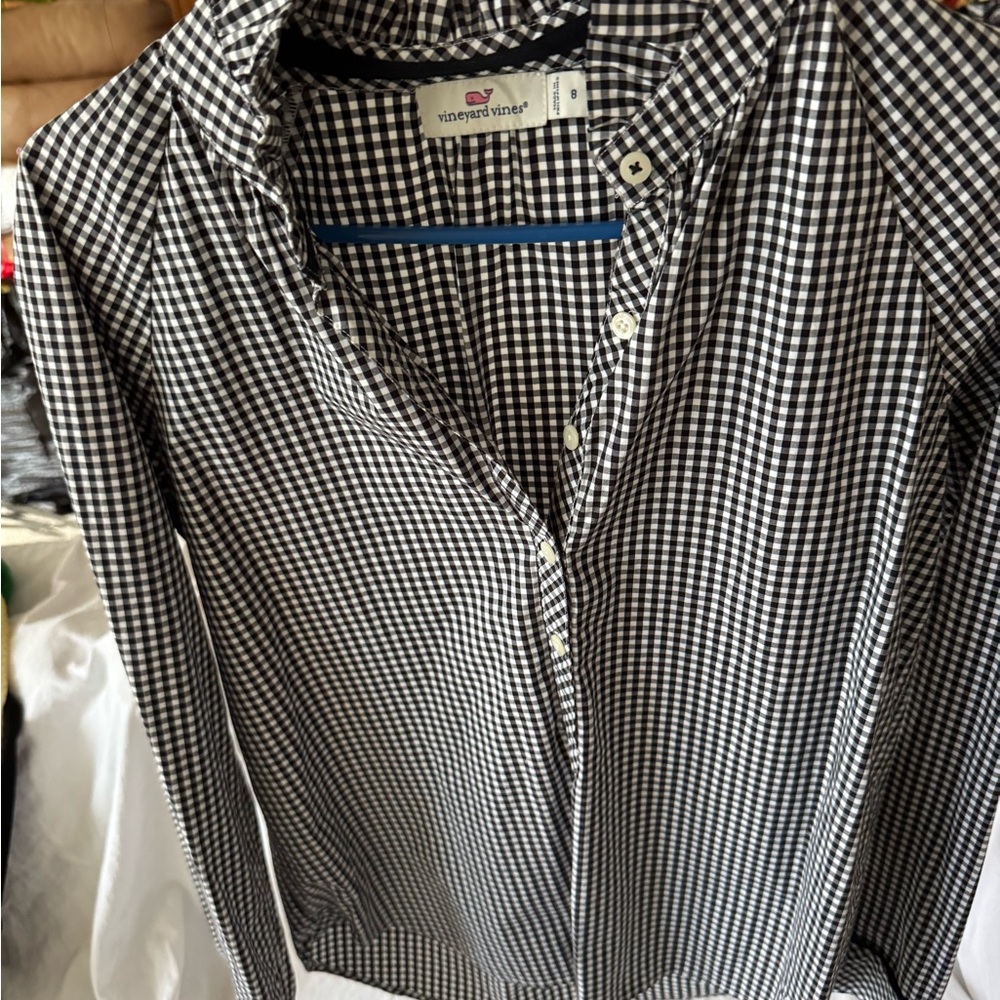 Vineyard Vines Black and White Checkered Shirt